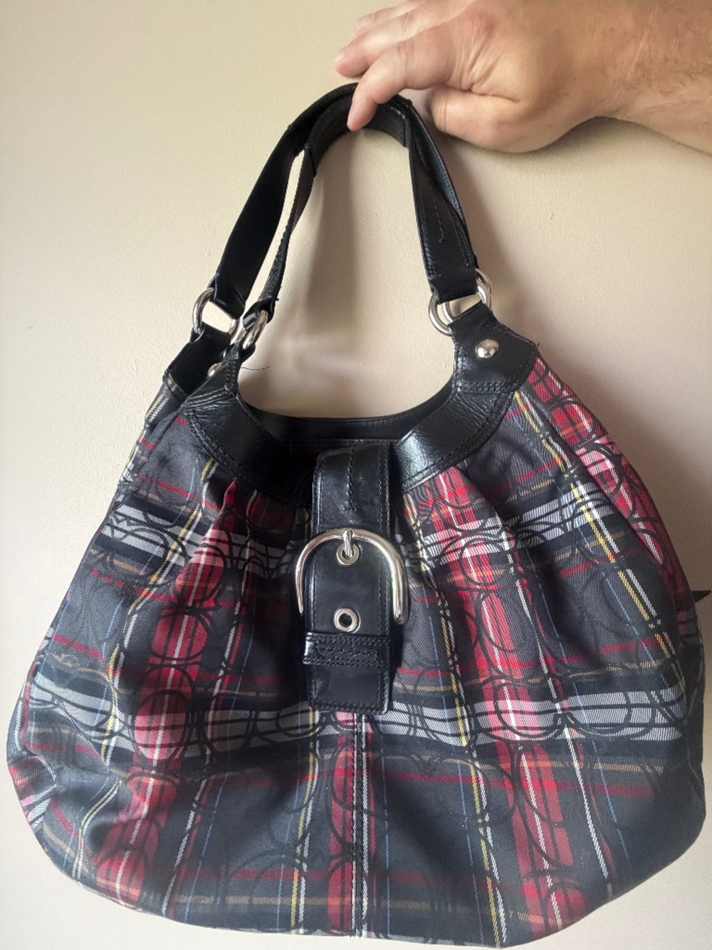 Vintage Coach Soho Pleated Signature Style Hobo Bag